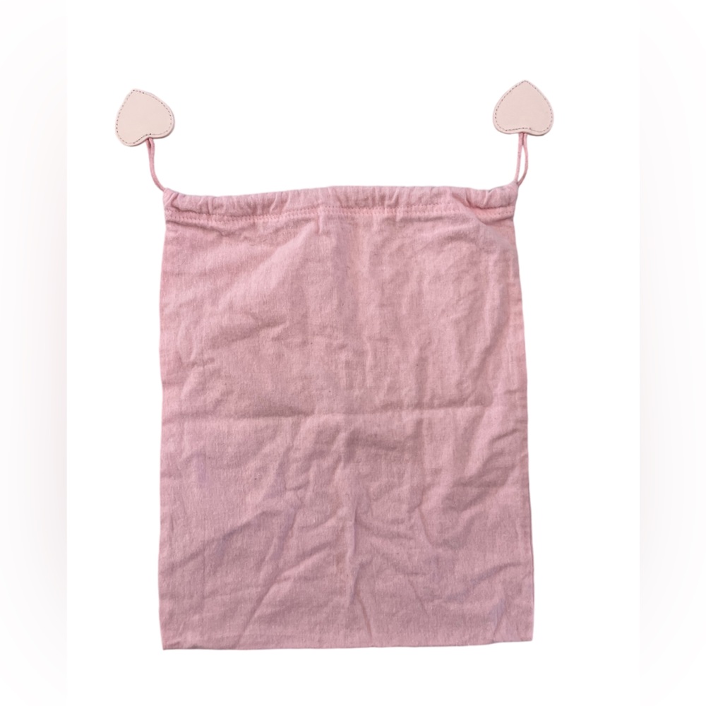 Vintage Pink Juicy Couture Draw String Storage Dust Bag Leather Hearts - Picture 6 of 9